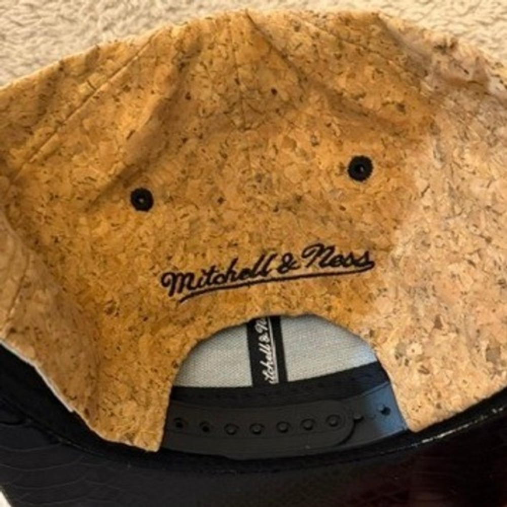 Mitchell & Ness New England Patriots Cork Black Snakeskin Snapback Hat NFL Cap - Picture 5 of 10